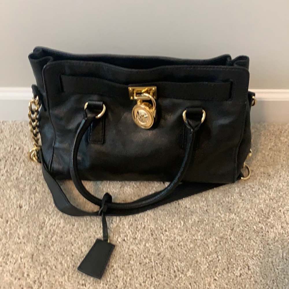 Michael Kors Black Leather Bag with Good Hardware